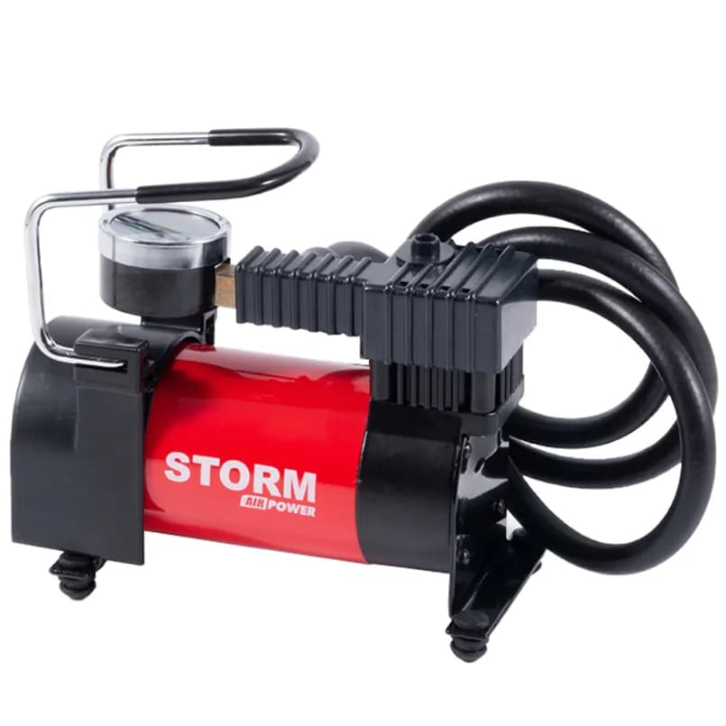 Компресор "STORM" в прикурювач запоб. (7 Атм./35 л/хв./шланг 1.0 м/LED підсвітка /шланг засувка)