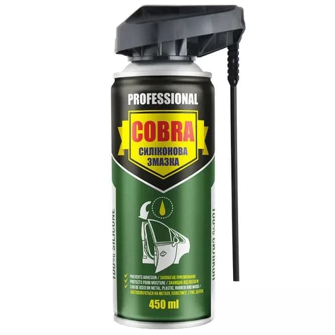 Мастило силіконове аерозоль 450 мл "COBRA" (із регулювальною трубочкою)