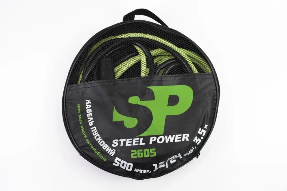 Проводи пускові (прикурювач) 500А 3.5м "STEEL POWER" (сумка)