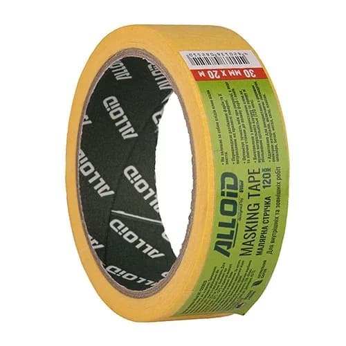 Скотч малярний "ALLOID PRO" жовтий 80С 30мм 20м, 140мкм