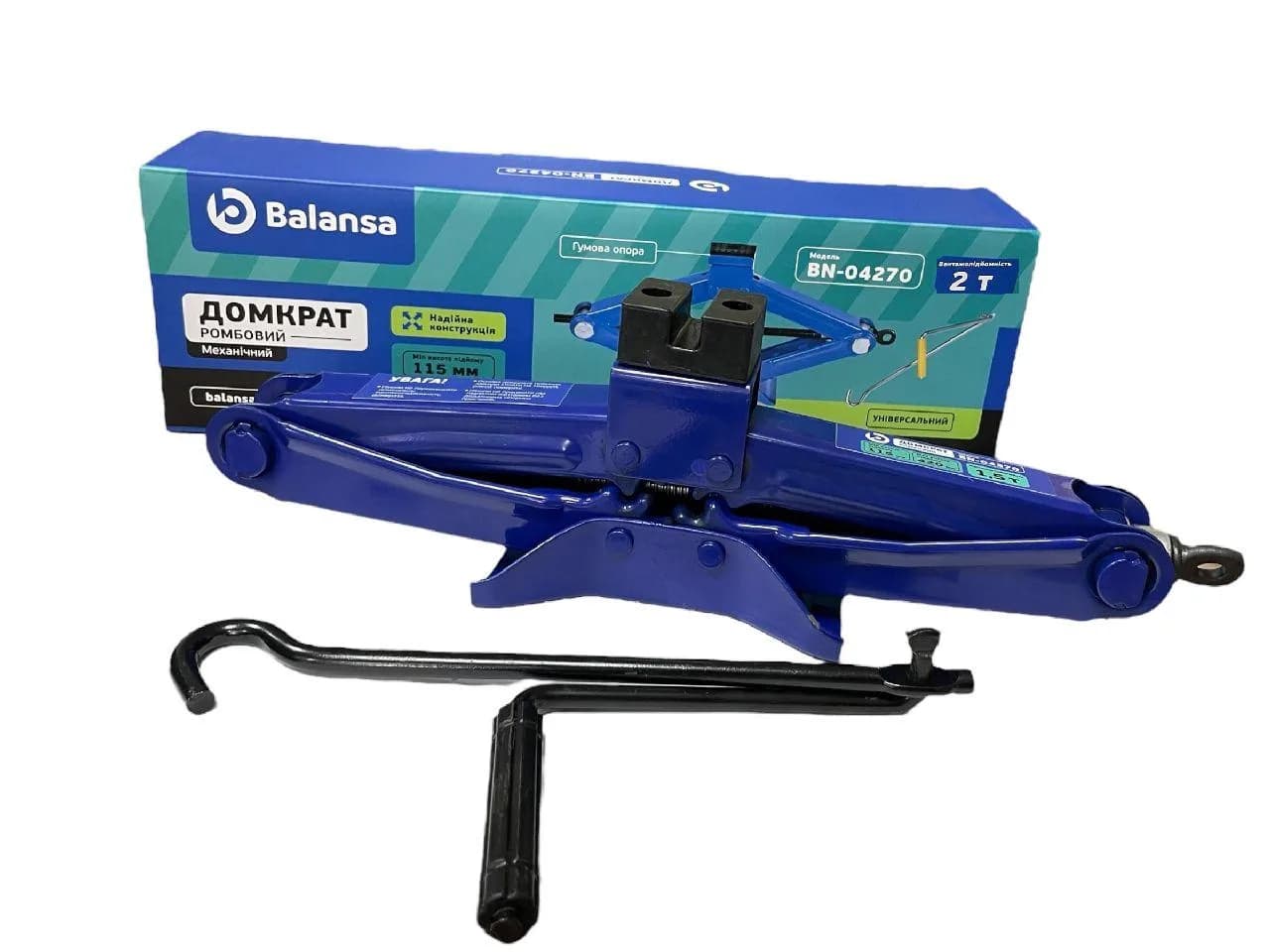 Домкрат ромбовий 2Т 115-420мм гумова опора Balansa