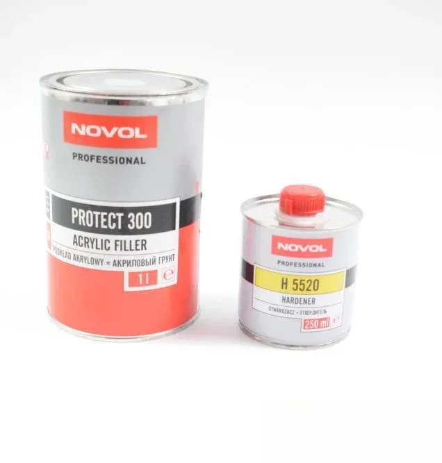 Грунт акрил. 4+1 "NOVOL" PROTECT 300 сірий 1л+0.25л затв.