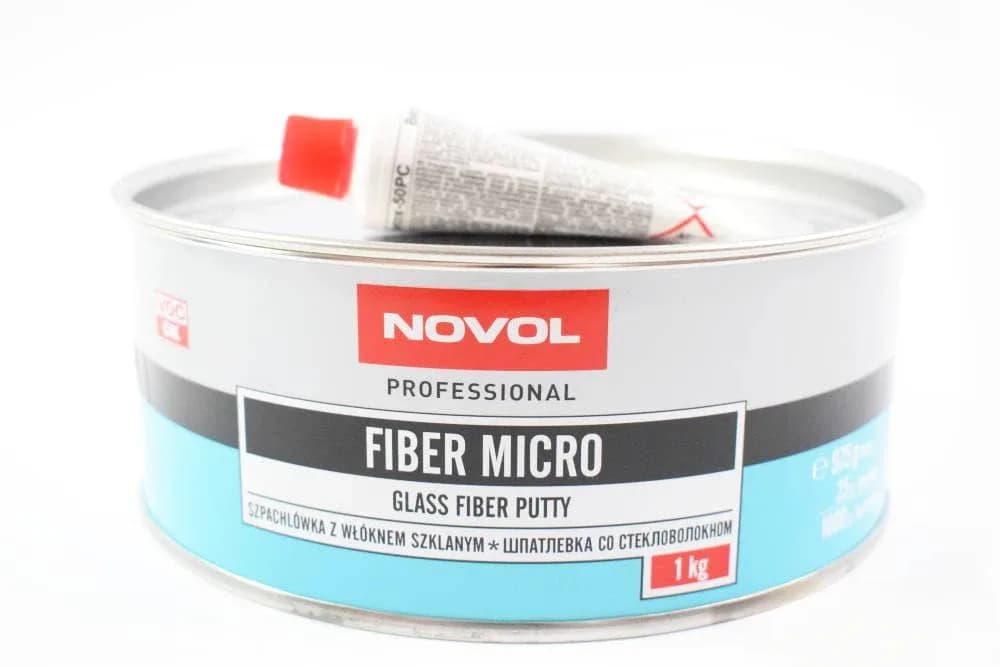 Шпаклівка "NOVOL" FIBER MICRO з дрібним скловолокном 1.0 кг.