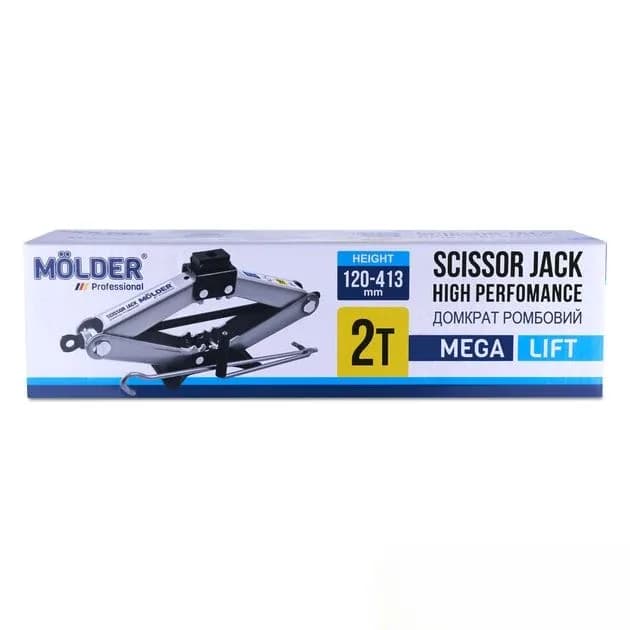 Домкрат ромб 2 т з гумкою 120-413 мм "MOLDER"