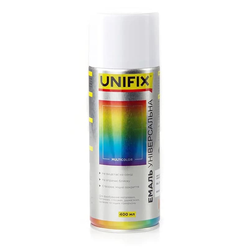 Фарба аерозольна "UNIFIX" акрил. 400мл. кремова (RAL 9002)
