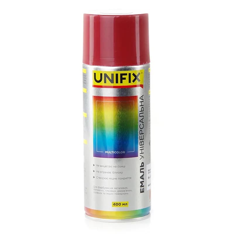 Фарба аерозольна "UNIFIX" акрил. 400мл. сигнальний червоний (RAL 3001)