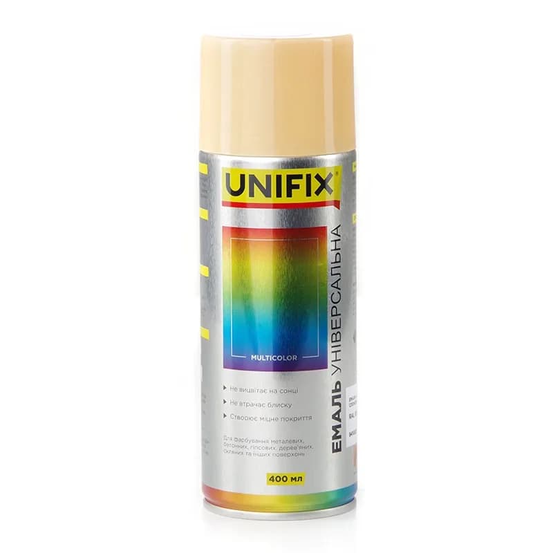 Фарба аерозольна "UNIFIX" акрил. 400мл. слонова кістка (RAL 1015)