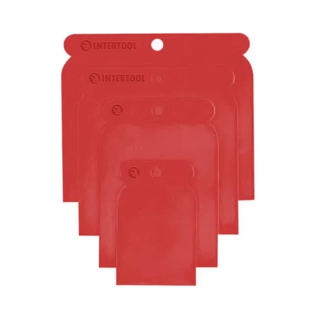 Шпателі пластикові японські 4 шт червоні Intertool