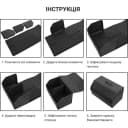 Сумка-органайзер у багажник шкірзам 550х300х300 мм L чорна, чорний ромб, на липучках 3