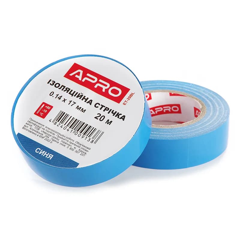 Ізолента ПВХ 10м "APRO" 0,14*17мм синя