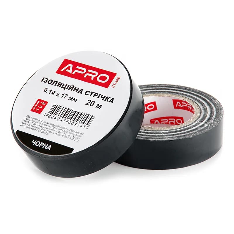 Ізолента ПВХ 10м "APRO" 0,14*17мм чорна