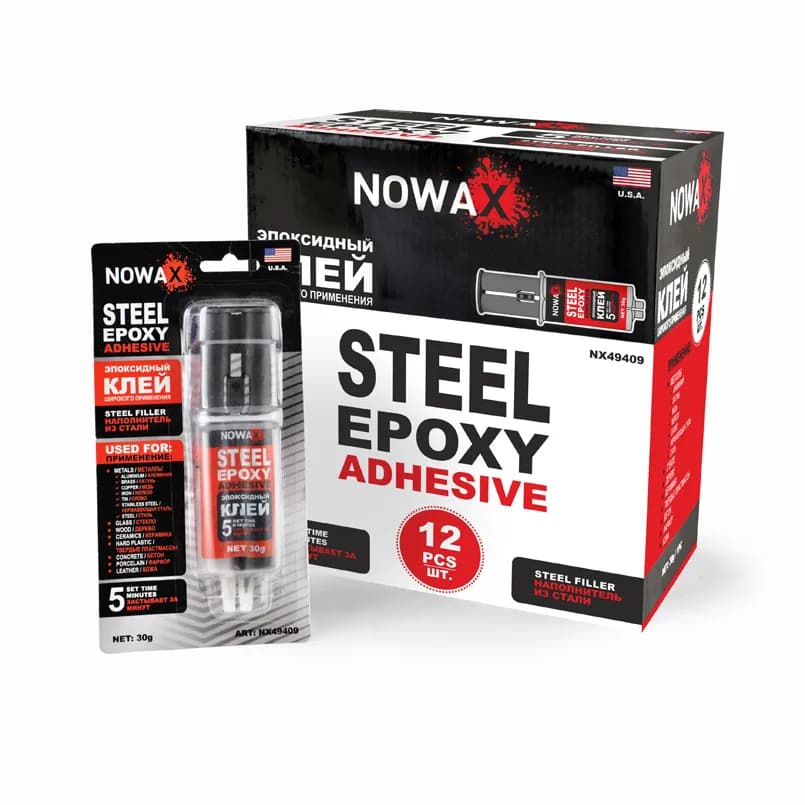 Клей епоксидний 2-комп. ( 5хв.) "NOWAX" 30г (Steel Epoxy)