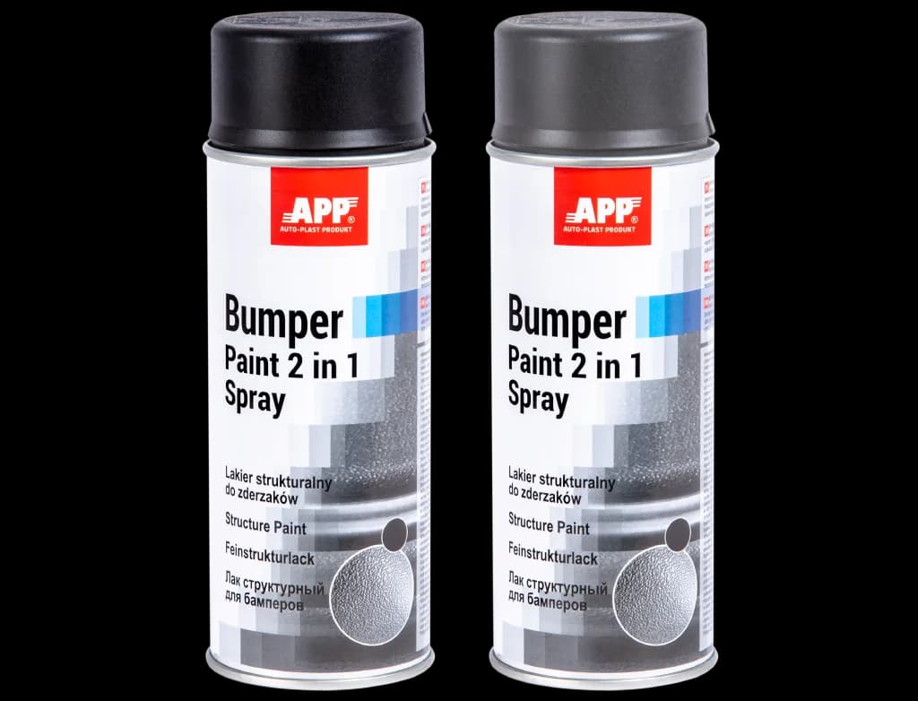 Фарба аер. для бамперів "APP" Bumper Paint 2 в1 Spray структурна чорна 400мл.