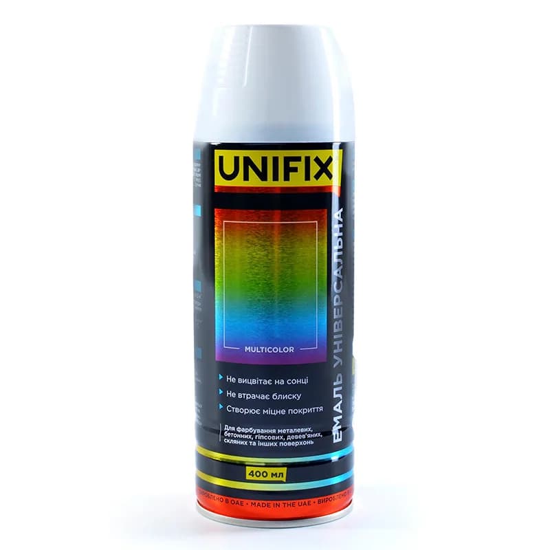 Фарба аер. "UNIFIX" 400мл. білий глянець (RAL 9003)