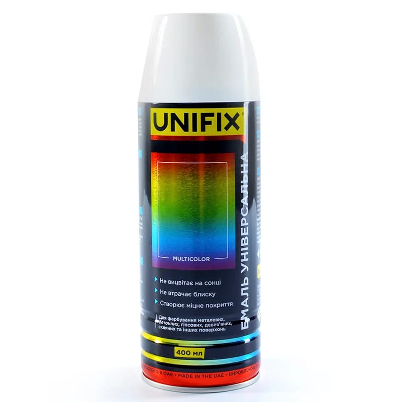 Фарба аер. "UNIFIX" 400мл. білий мат (RAL 9003)