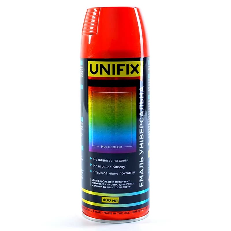 Фарба аер. "UNIFIX" 400мл. червоний (RAL 3020)