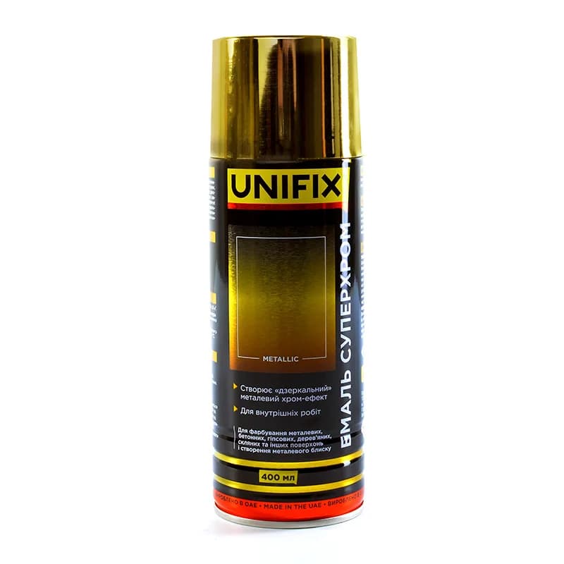 Фарба аер. "UNIFIX" 400мл. суперхром дзеркальний золотий