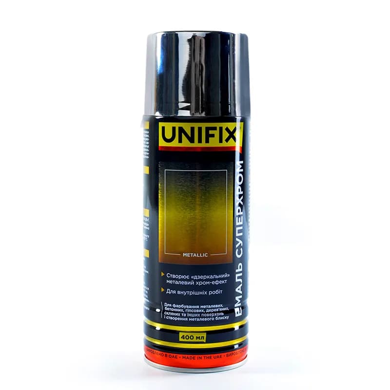 Фарба аер. "UNIFIX" 400мл. суперхром дзеркальний срібло