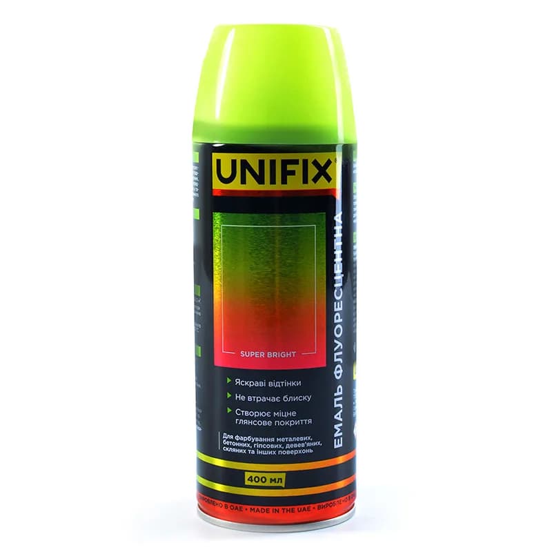 Фарба аер. "UNIFIX" 400мл. флуоресцентна жовтий
