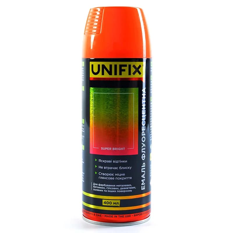 Фарба аер. "UNIFIX" 400мл. флуоресцентна помаранчевий