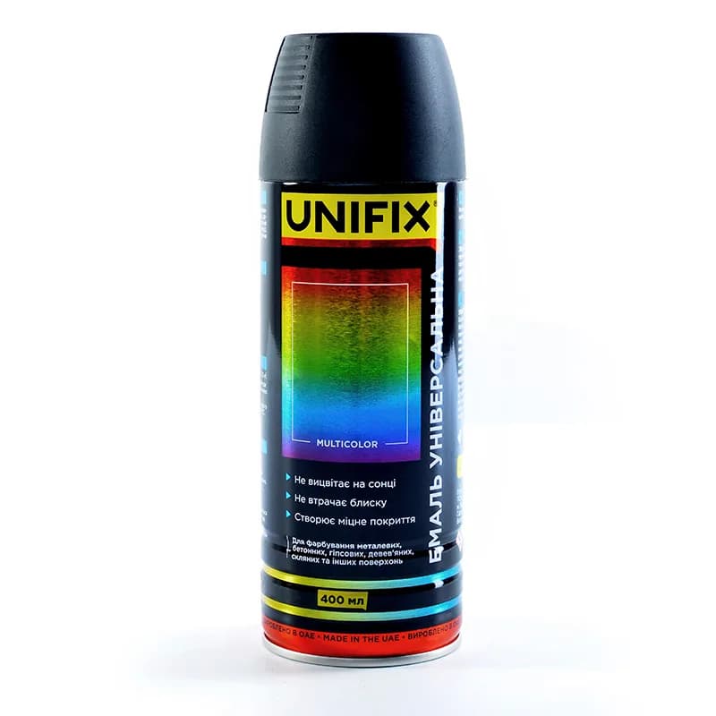 Фарба аер. "UNIFIX" 400мл. чорний мат (RAL 9005)