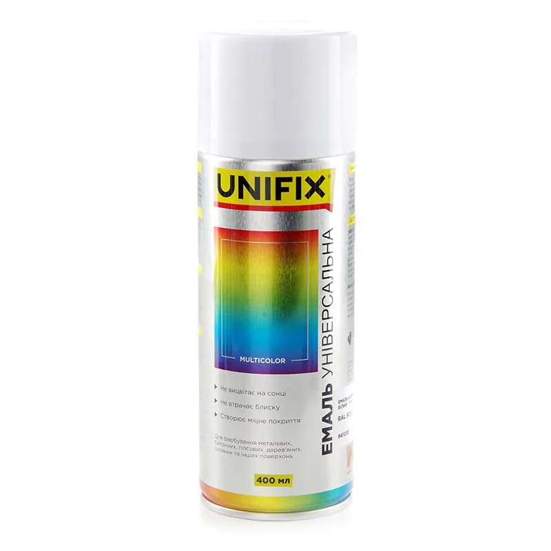 Фарба аер. "UNIFIX" акрил. 400мл. білий глянець (RAL 9010)