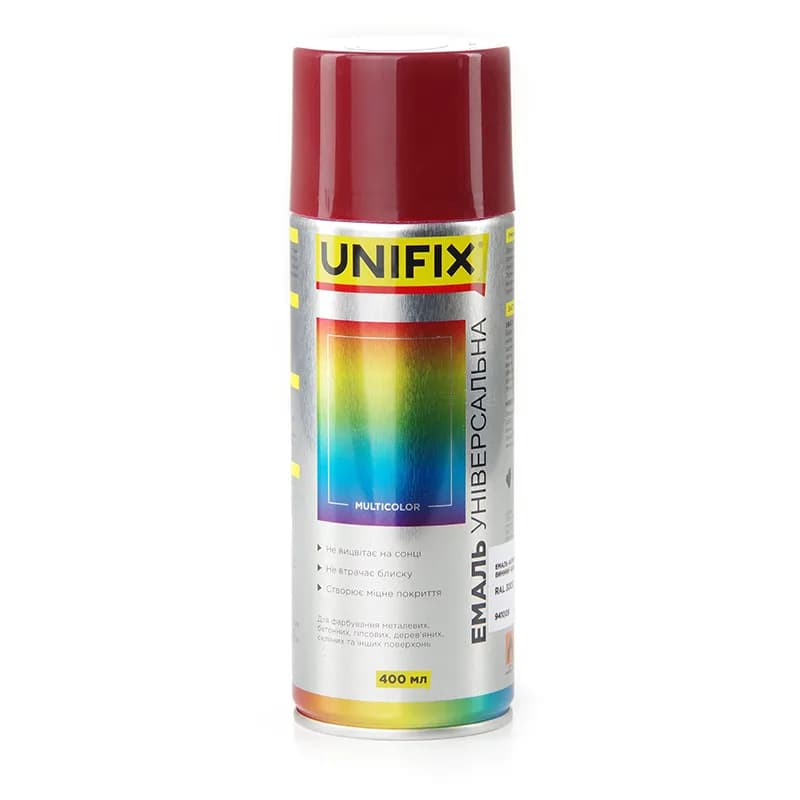Фарба аер. "UNIFIX" акрил. 400мл. винний червоний (RAL 3005)