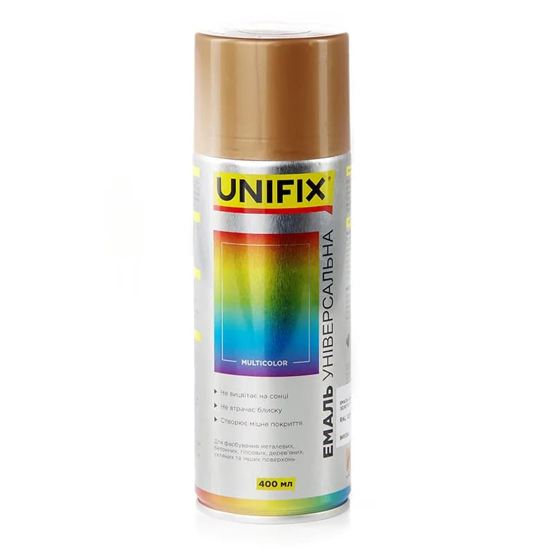 Фарба аер. "UNIFIX" акрил. 400мл. золотий (RAL 1036)