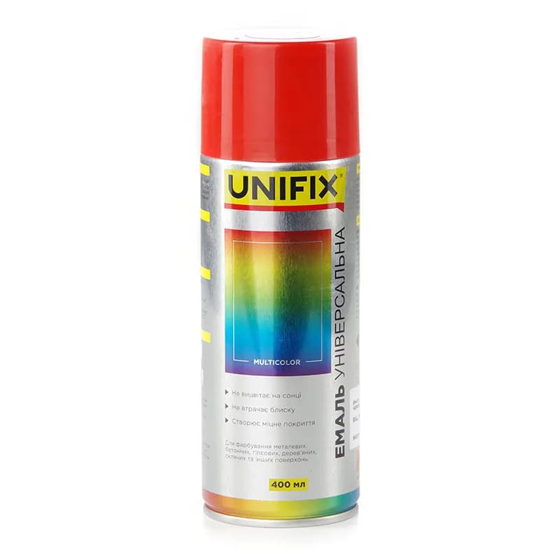 Фарба аер. "UNIFIX" акрил. 400мл. червона (RAL 3020)