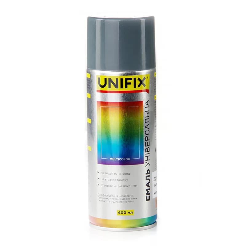 Фарба аер. "UNIFIX" акрил. 400мл. сіра (RAL 7046) глянцева
