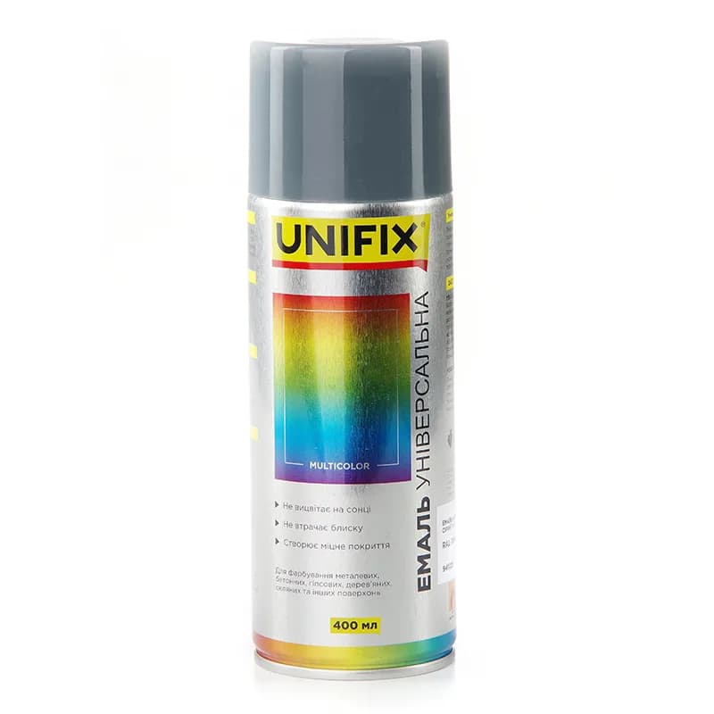Фарба аер. "UNIFIX" акрил. 400мл. сіра (RAL 7046) матова