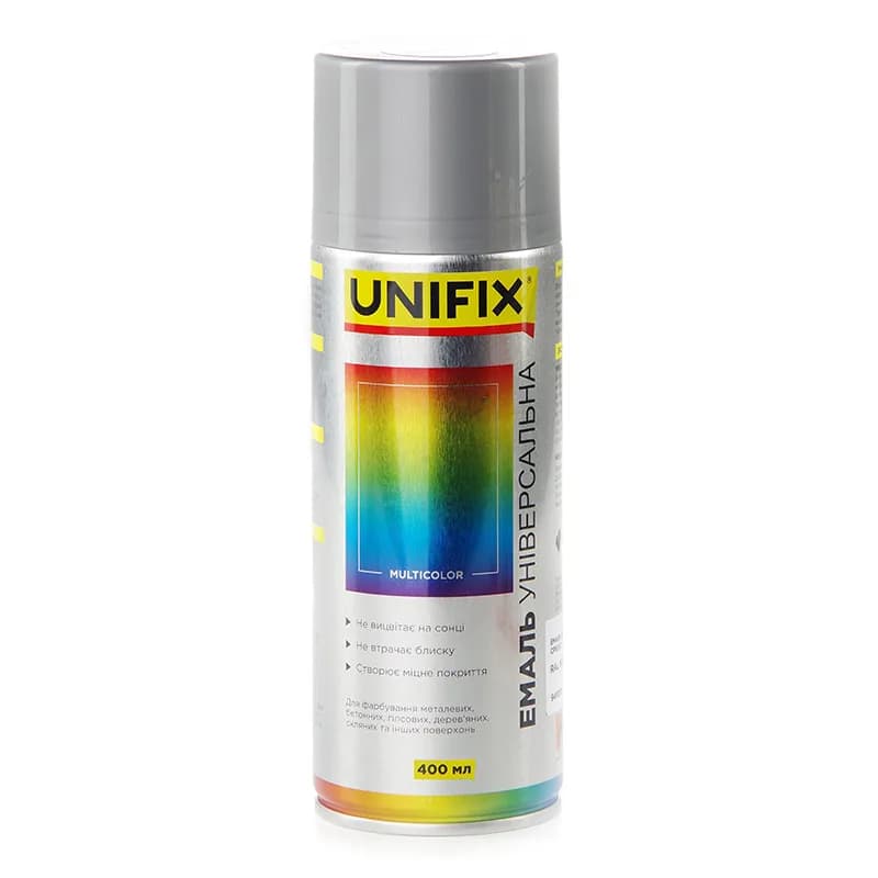 Фарба аер. "UNIFIX" акрил. 400мл. срібляста (RAL 9006)