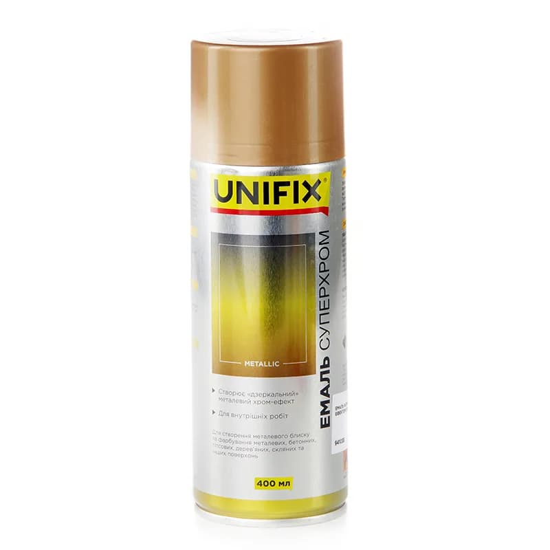 Фарба аер. "UNIFIX" акрил. 400мл. суперхром дзеркальний золотий