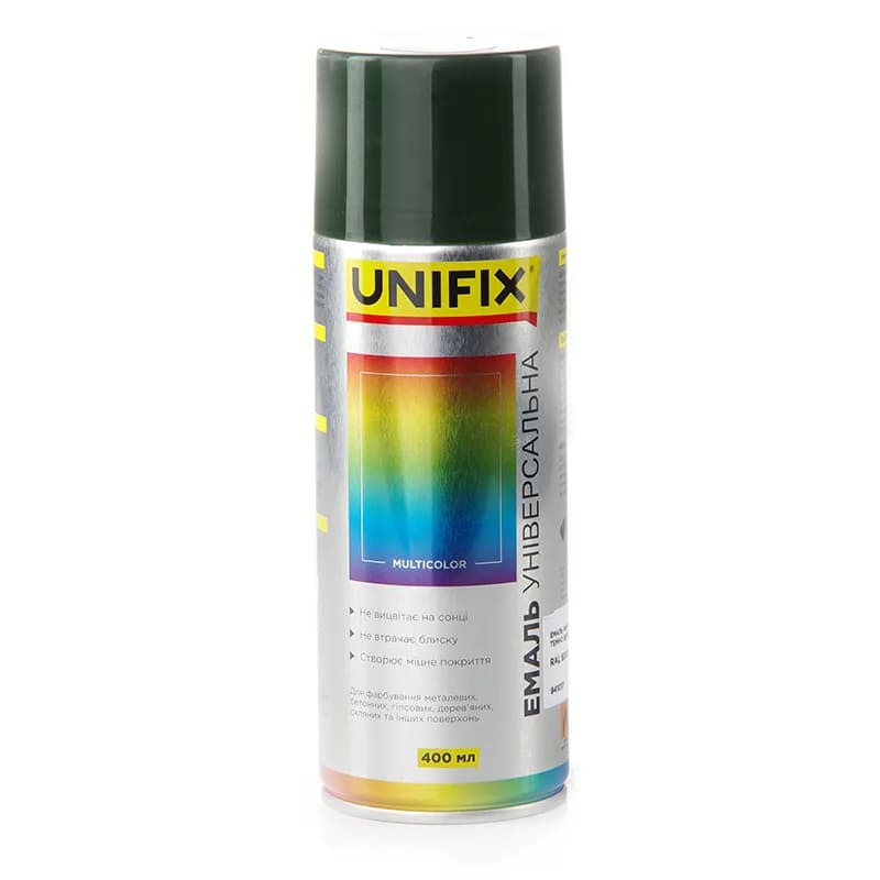 Фарба аер. "UNIFIX" акрил. 400мл. темно зелена (RAL 6005)