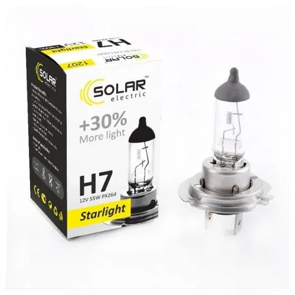 Лампа Н7 12v   55wt "SOLAR" Starlight + 30%