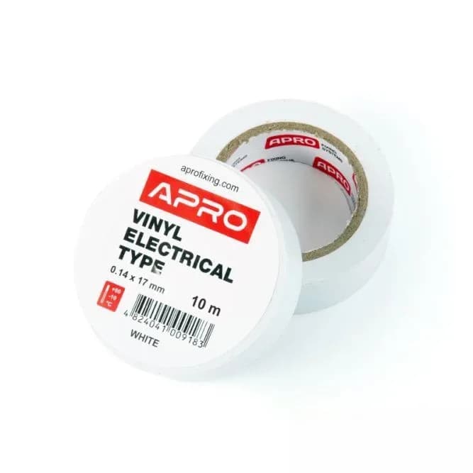 Ізолента ПВХ 10м "APRO" 0,14*17мм біла