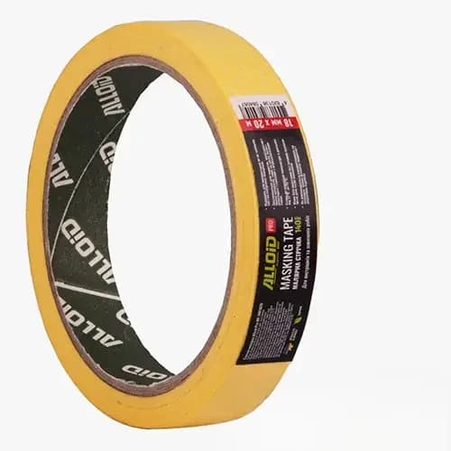 Скотч малярний "ALLOID PRO" жовтий 80С 18мм 20м, 140мкм