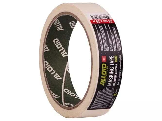 Скотч малярний "ALLOID PRO" жовтий 80С 24мм 20м, 140мкм