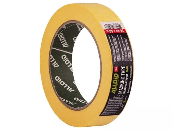 Скотч малярний "ALLOID PRO" жовтий 80С 24мм 40м, 140мкм