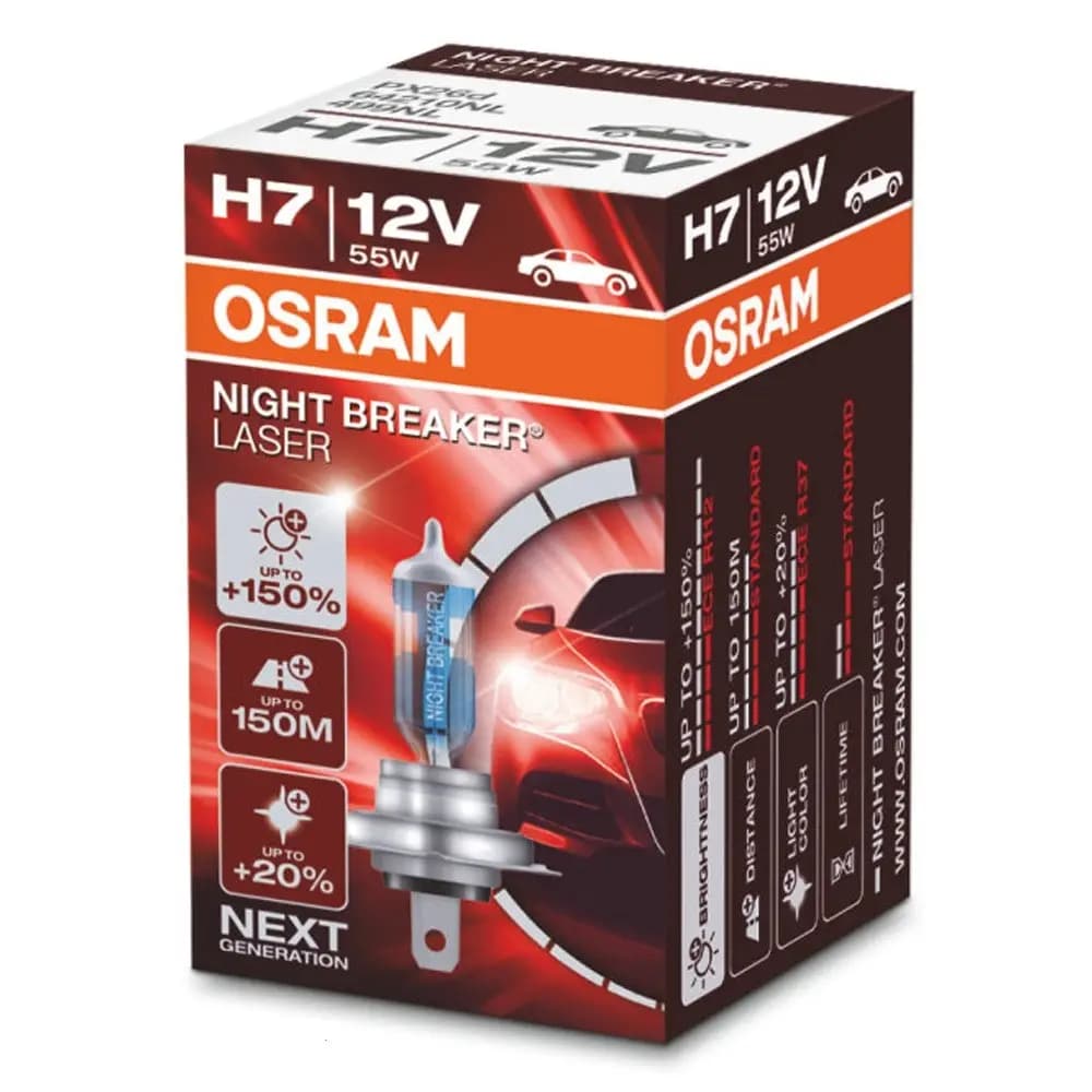 Лампа H7 12v 55wt "OSRAM" Night Breaker Laser +150% (1 шт.)