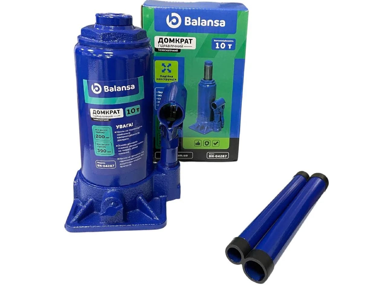 Домкрат гідравл. 10Т 200-390мм (коробка) Balansa