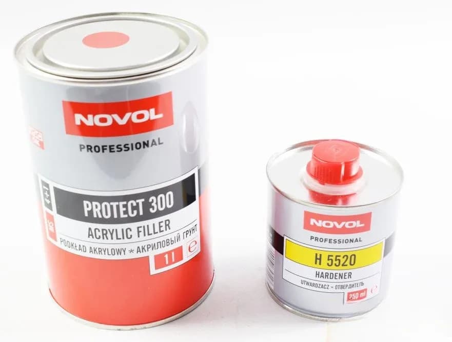 Грунт акрил. 4+1 "NOVOL" PROTECT 300 червоний 1л+0.25л затв.