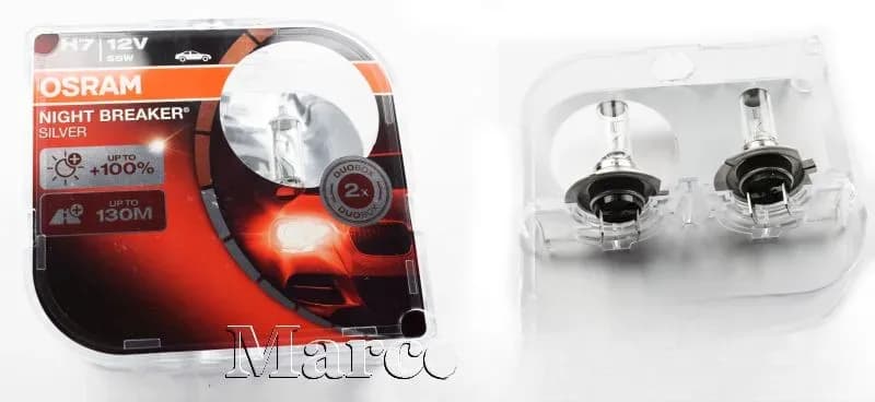 Лампа Н7 12v 55wt "OSRAM" Night Breaker Silver +100% (2 шт.)
